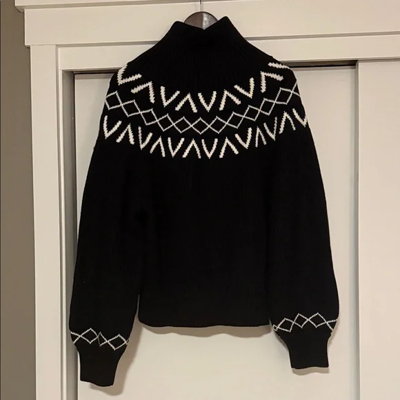 NWT VARLEY SIGRID FAIRISLE HALF-ZIP SWEATER